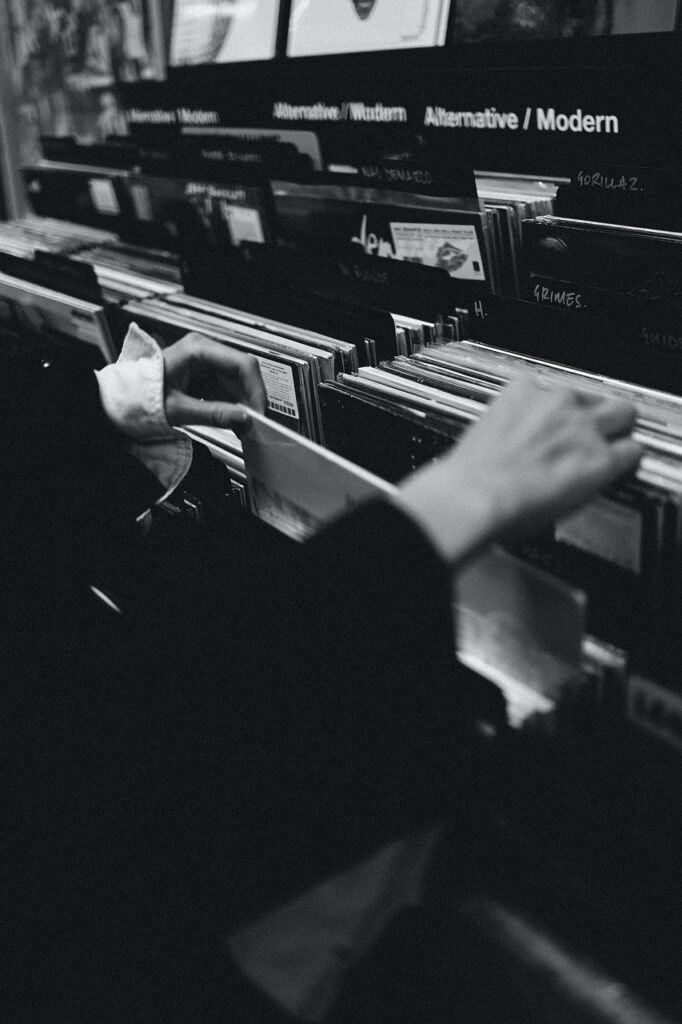 vinyl, vinyl records, record store, person, browsing, music store, vintage, retro, monochrome, record store, record store, record store, record store, record store, music store, music store